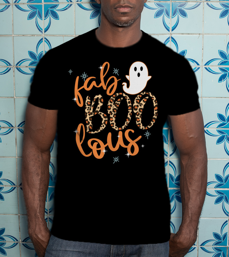 Faboolous Leopard Print Halloween Ghost T-Shirt