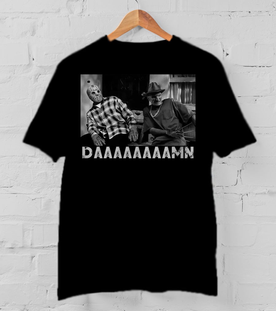 Slashers Daaaaaaamn Jason Voorhees And Freddy Krueger Reaction Scene T-Shirt
