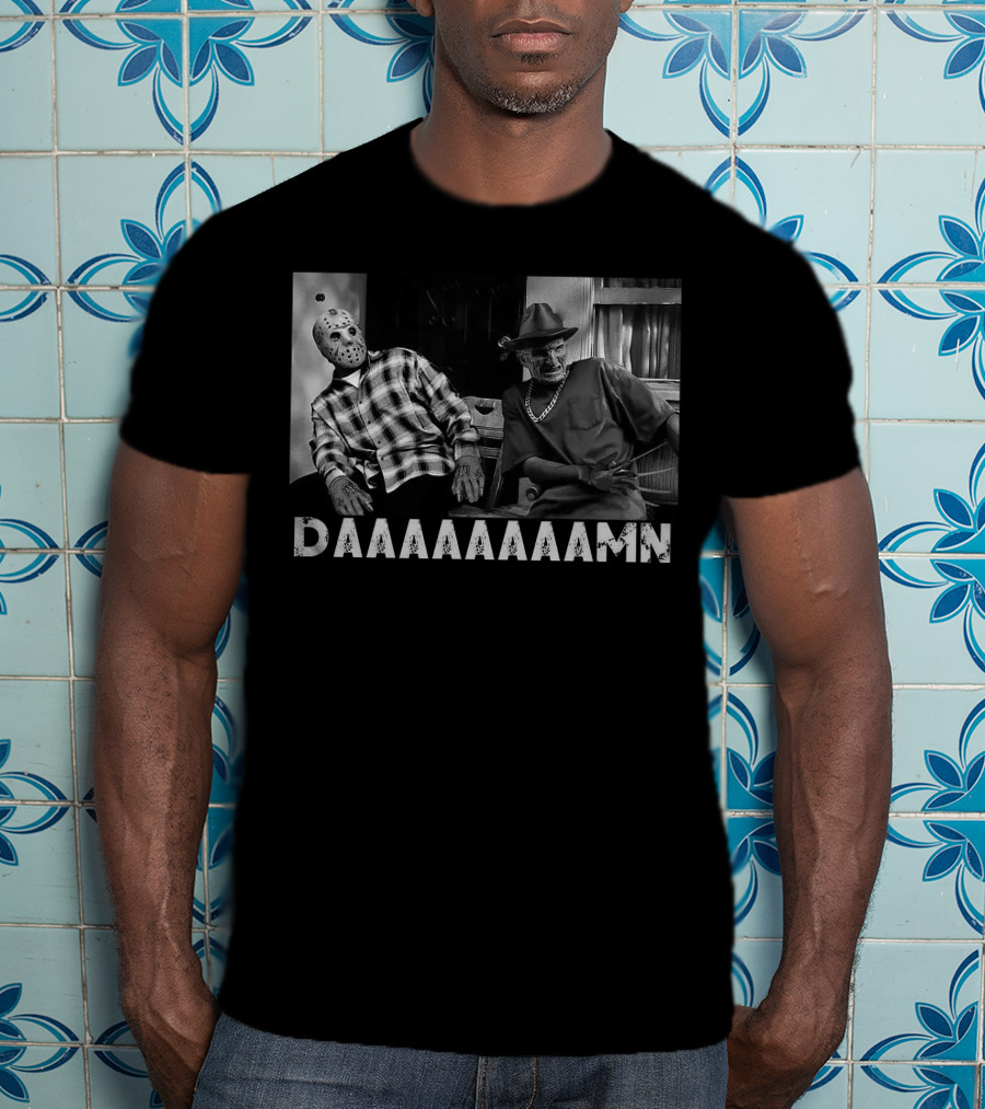 Slashers Daaaaaaamn Jason Voorhees And Freddy Krueger Reaction Scene T-Shirt