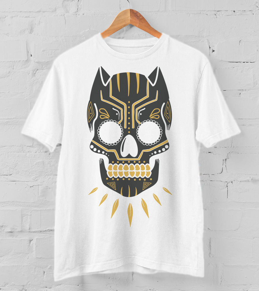 Black Panther Sugar Skull Mask T-Shirt