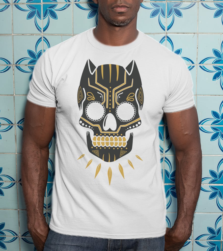 Black Panther Sugar Skull Mask T-Shirt