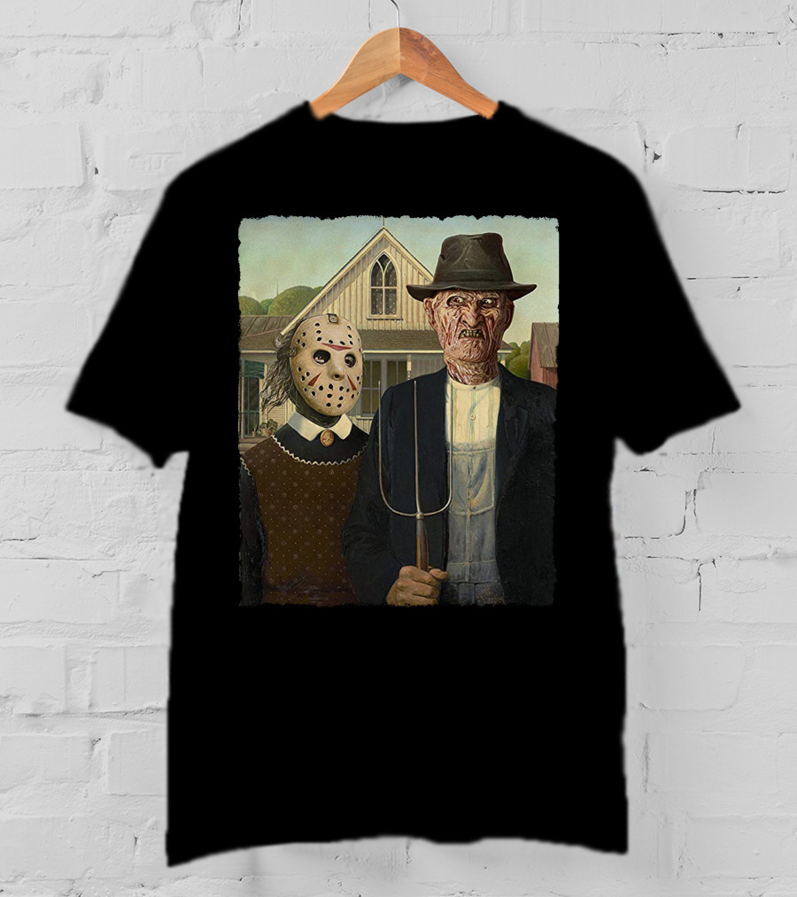 American Gothic Jason Freddy Horror Mashup T-Shirt