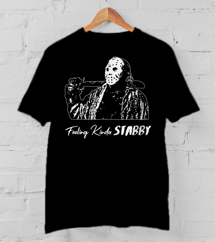 Feeling Kinda Stabby Hockey Mask Horror Character T-Shirt