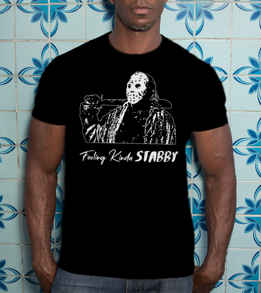 Feeling Kinda Stabby Hockey Mask Horror Character T-Shirt