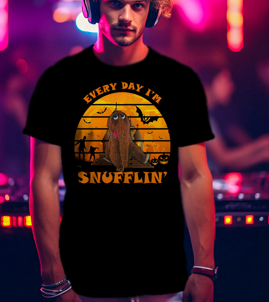 Every Day I'm Snufflin' Halloween Orange Bats Pumpkins Church T-Shirt