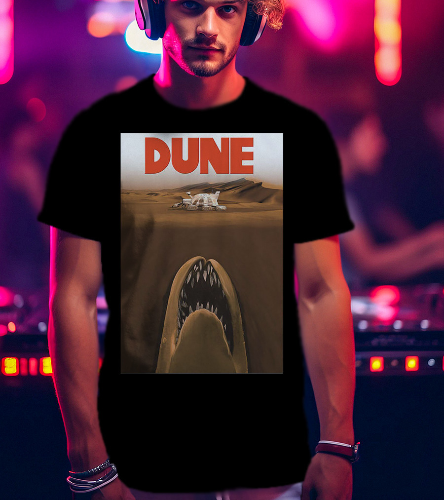 Dune Sandworm Layered Desert Scene T-Shirt