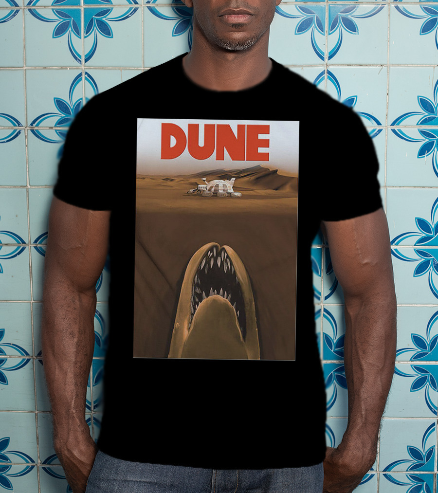 Dune Sandworm Layered Desert Scene T-Shirt