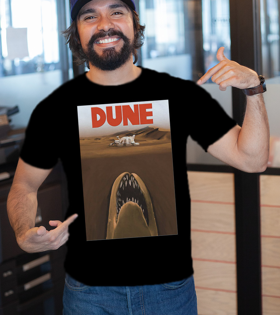 Dune Sandworm Layered Desert Scene T-Shirt
