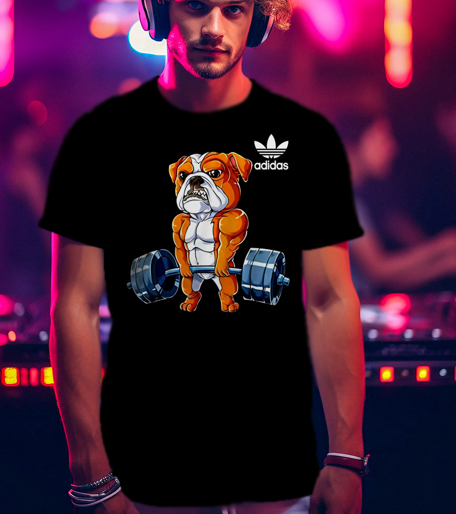 English Bulldog Funny Weightlifting Deadlift Fitness Gym Men T-Shirt