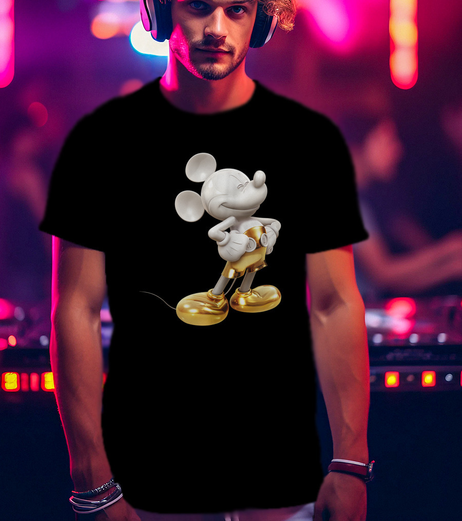 Mickey Mouse Gold Pose Disney Vintage Look T-Shirt