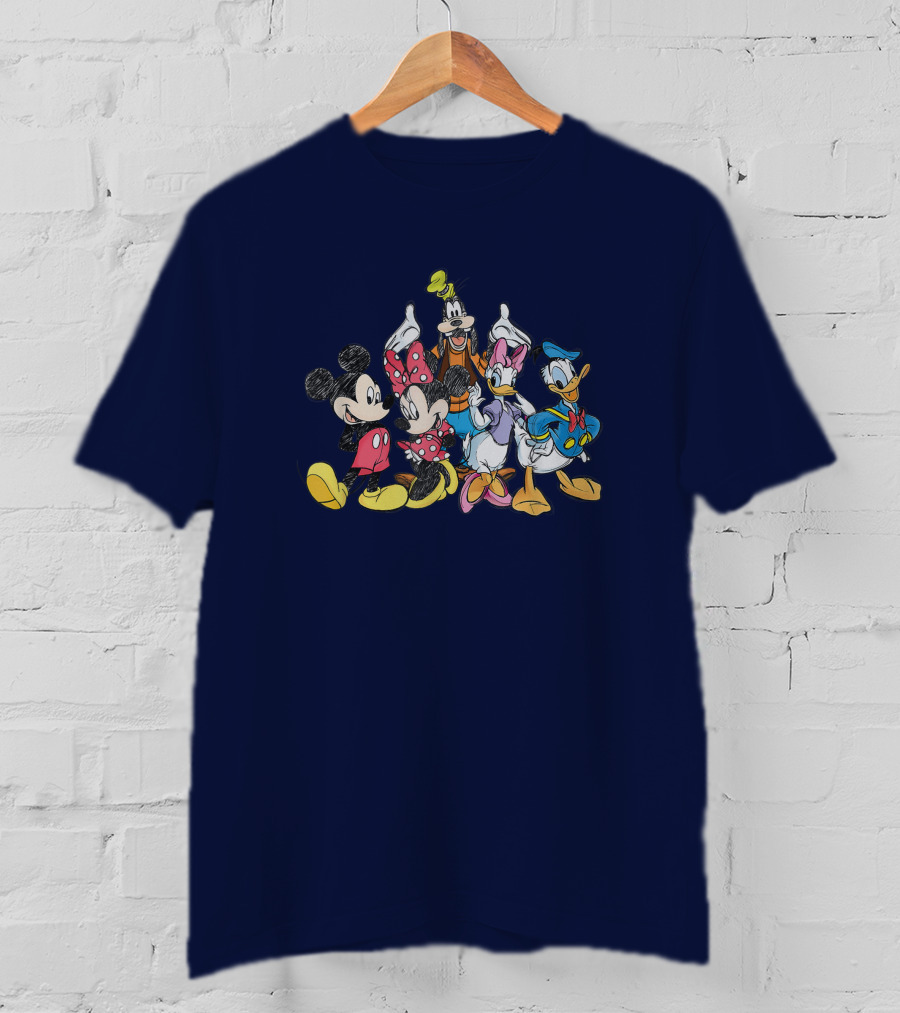 Mickey Mouse Minnie Goofy Pluto Donald Duck Disney Friends T-Shirt