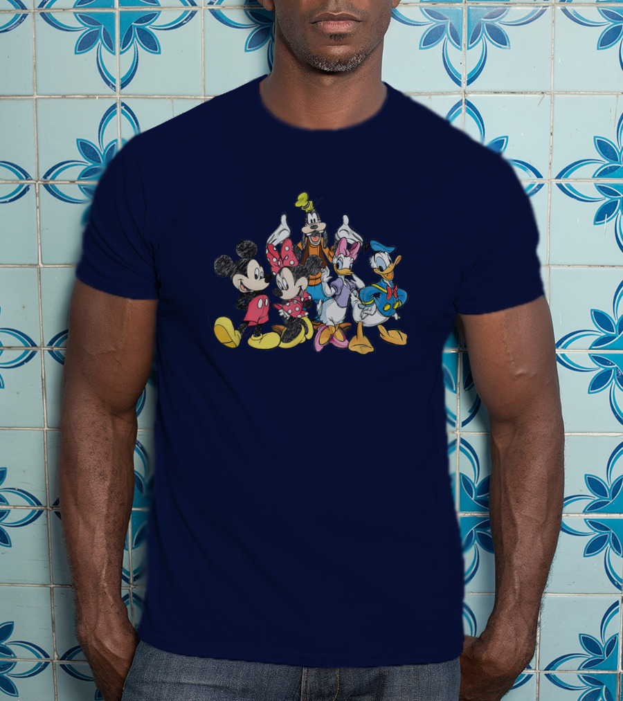 Mickey Mouse Minnie Goofy Pluto Donald Duck Disney Friends T-Shirt