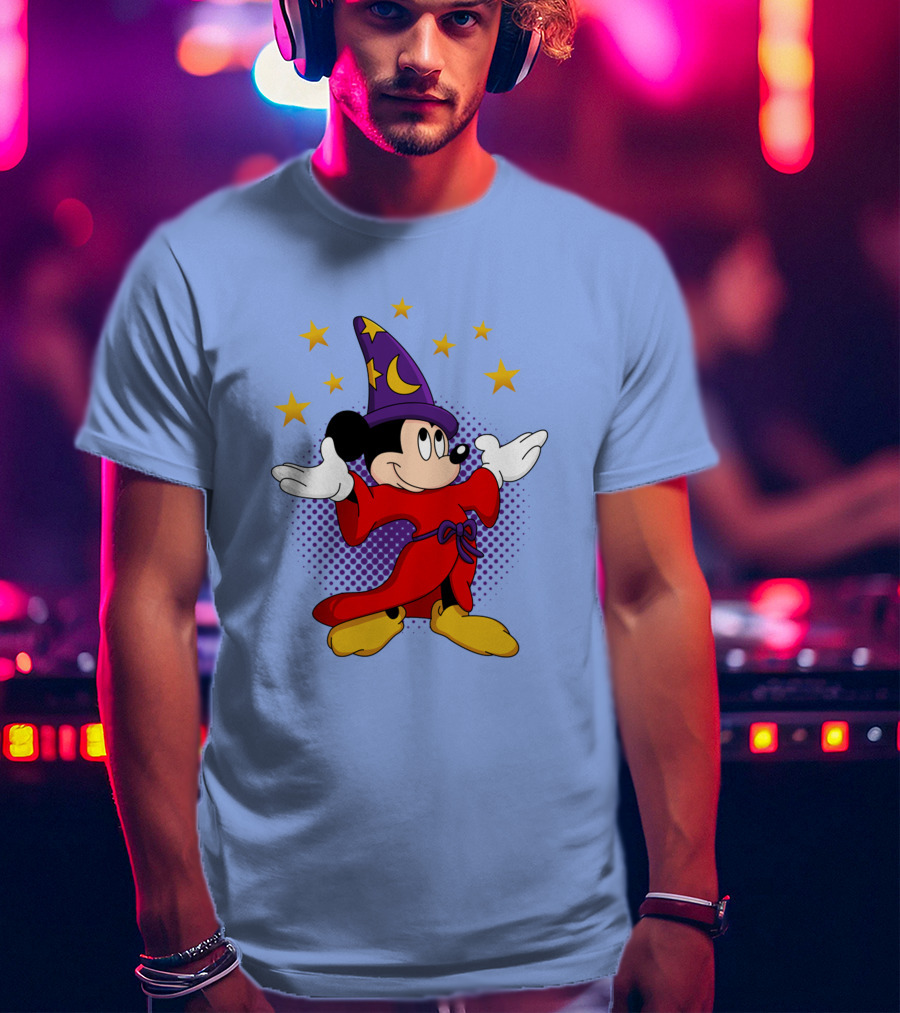 Mickey Mouse Wizard Sorcerer's Apprentice Magic Stars T-Shirt