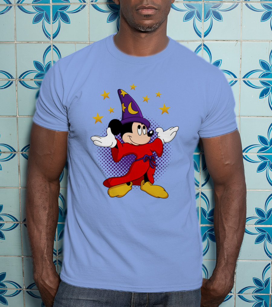 Mickey Mouse Wizard Sorcerer's Apprentice Magic Stars T-Shirt