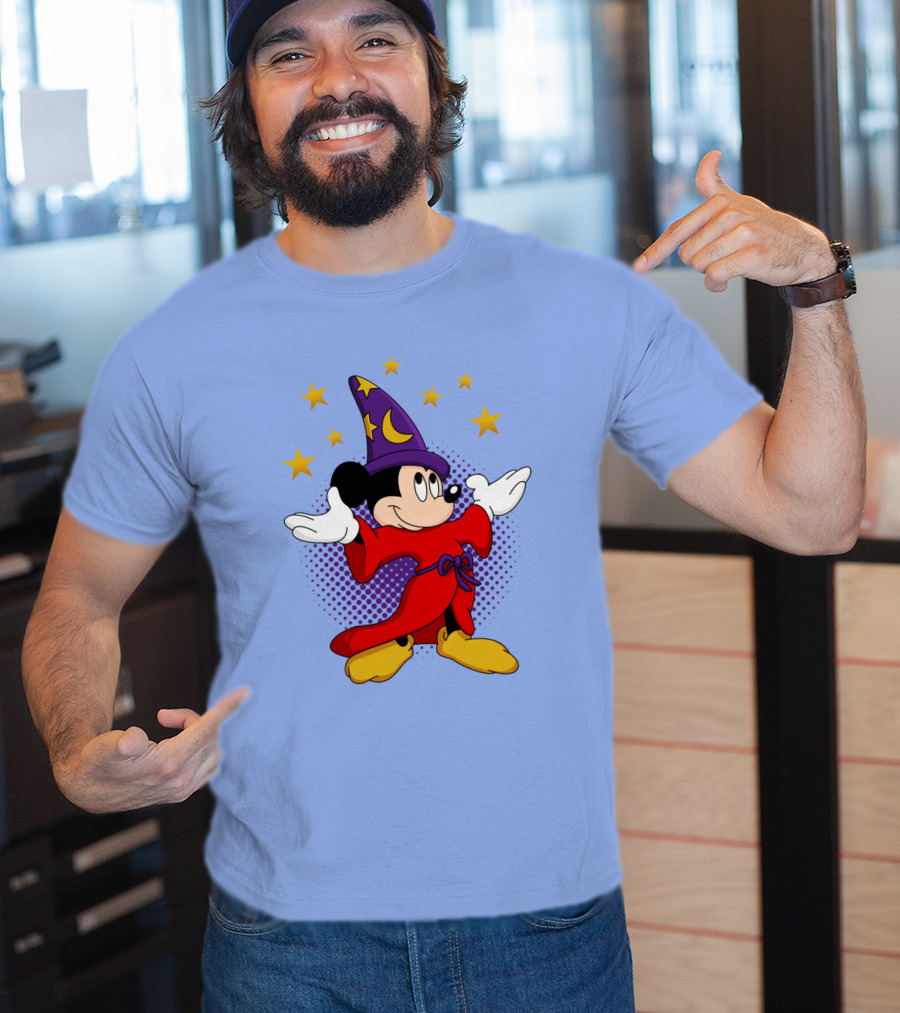 Mickey Mouse Wizard Sorcerer's Apprentice Magic Stars T-Shirt