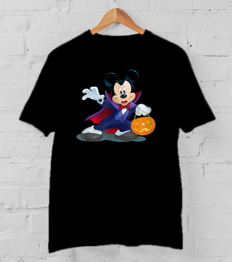 Disney Halloween Mickey Mouse Vampire Pumpkin T-Shirt