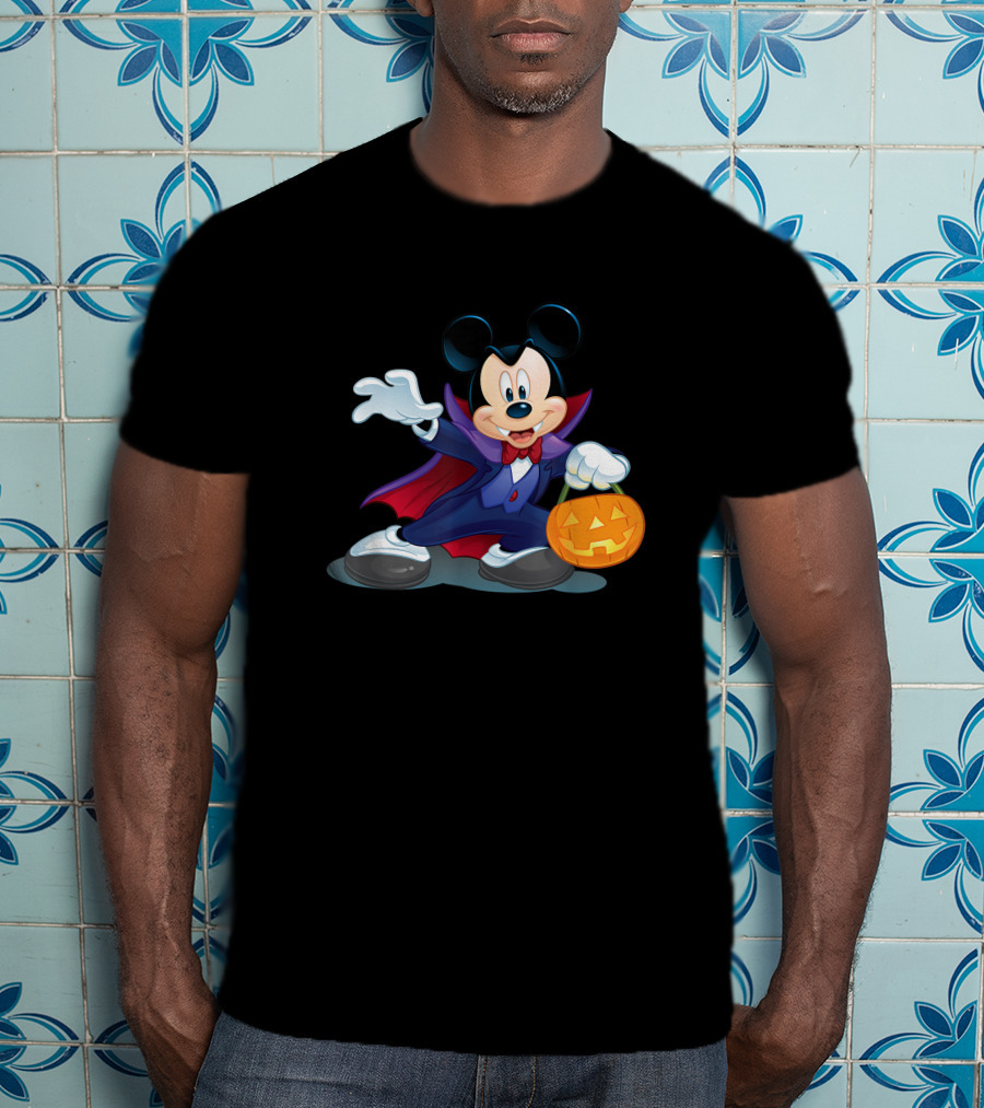Disney Halloween Mickey Mouse Vampire Pumpkin T-Shirt