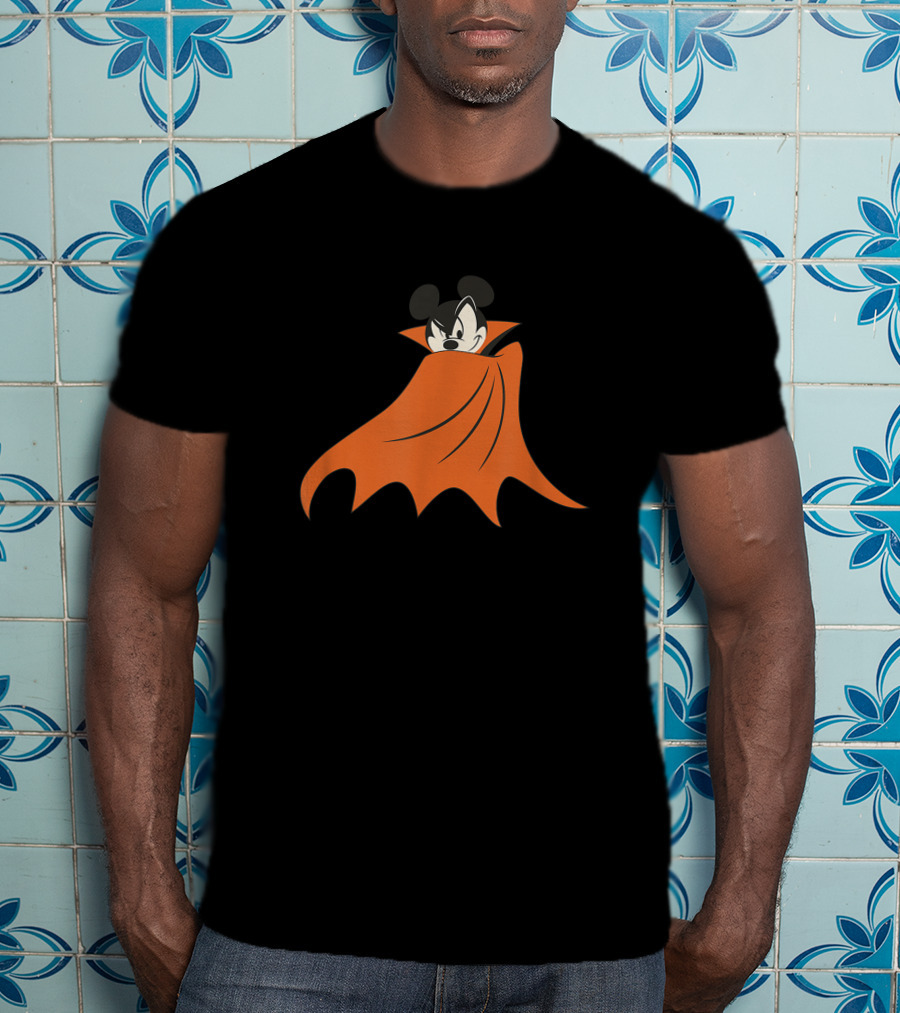 Disney Halloween Mickey Mouse Vampire Cape Smirk T-Shirt