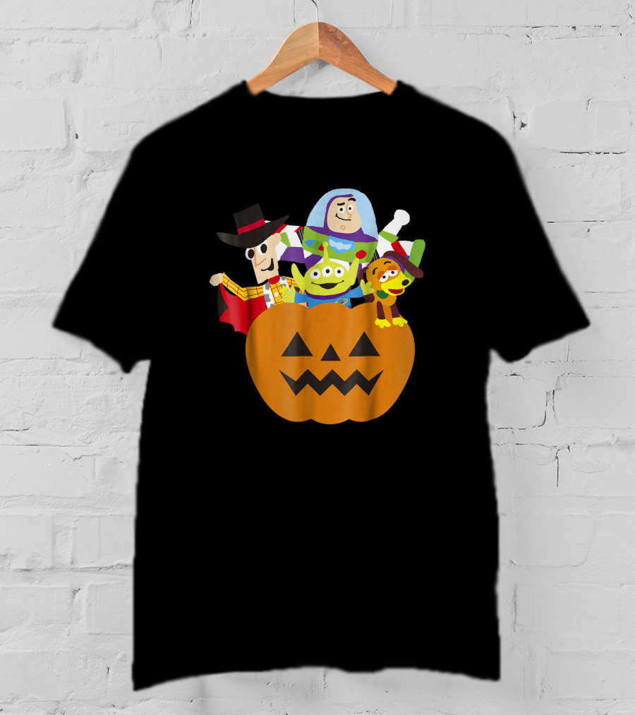 Disney Pixar Toy Story Characters In Halloween Pumpkin Costume T-Shirt