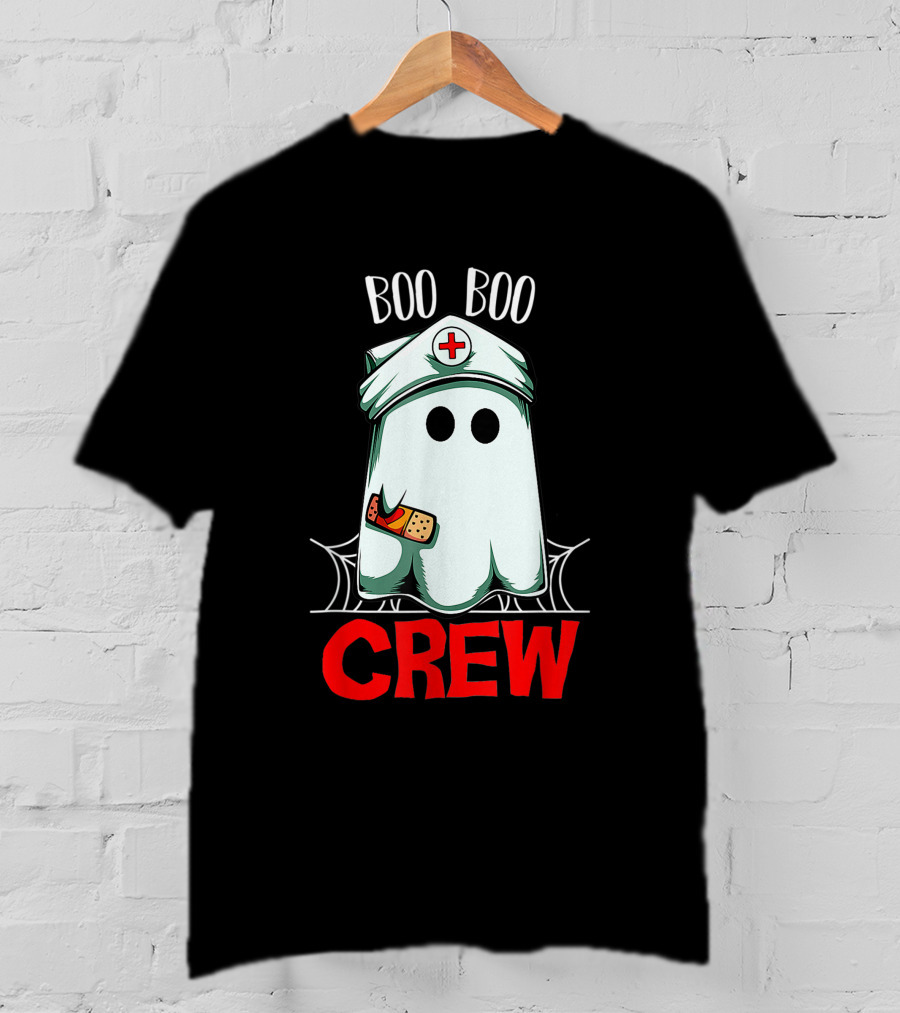 Boo Boo Halloween Crew Nurse Ghost Funny Scary T-Shirt