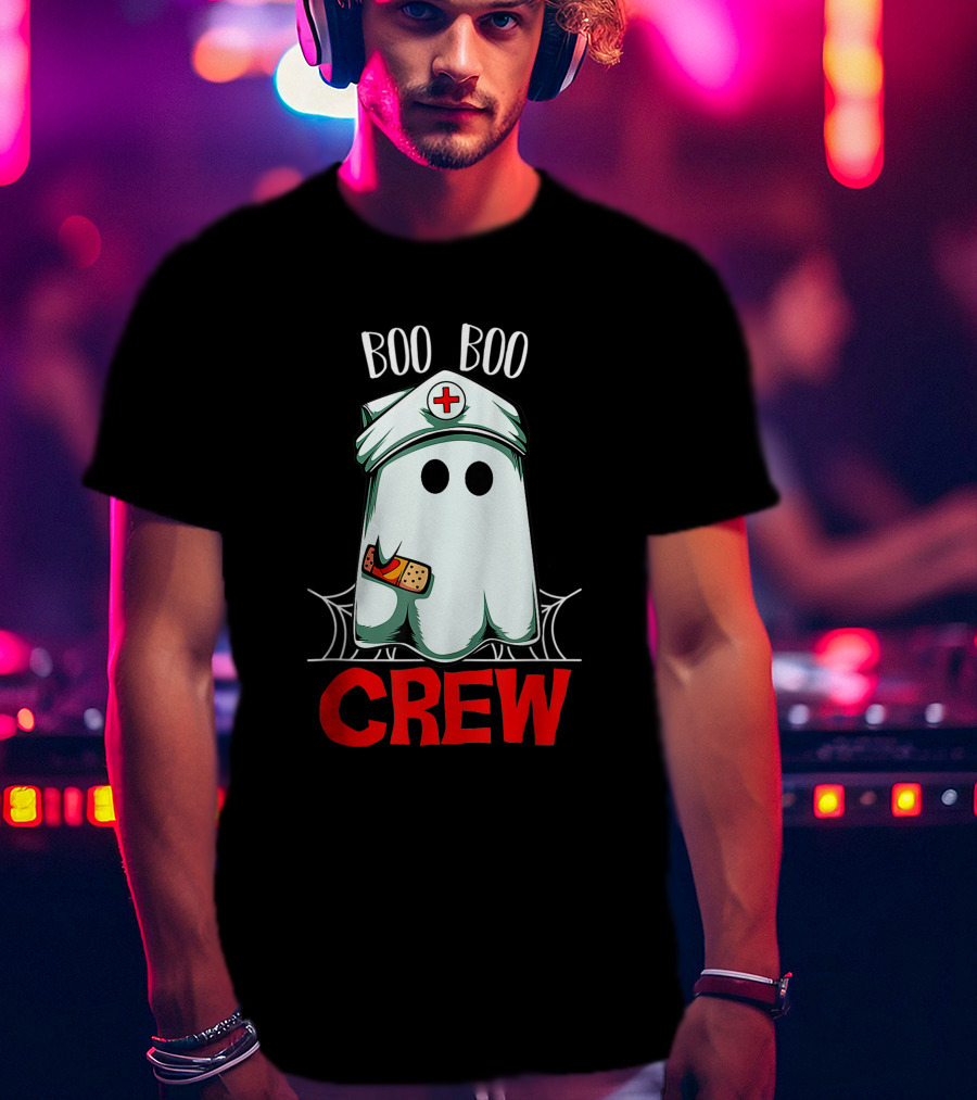 Boo Boo Halloween Crew Nurse Ghost Funny Scary T-Shirt