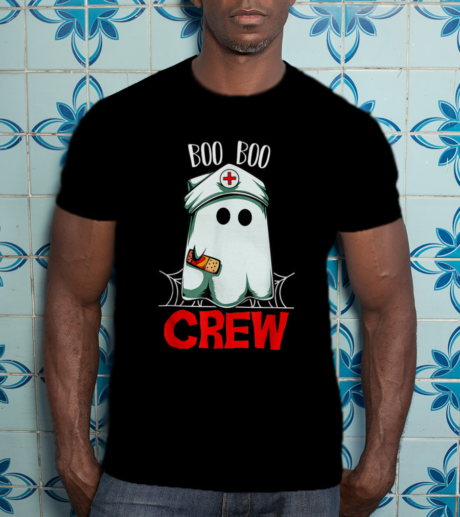 Boo Boo Halloween Crew Nurse Ghost Funny Scary T-Shirt