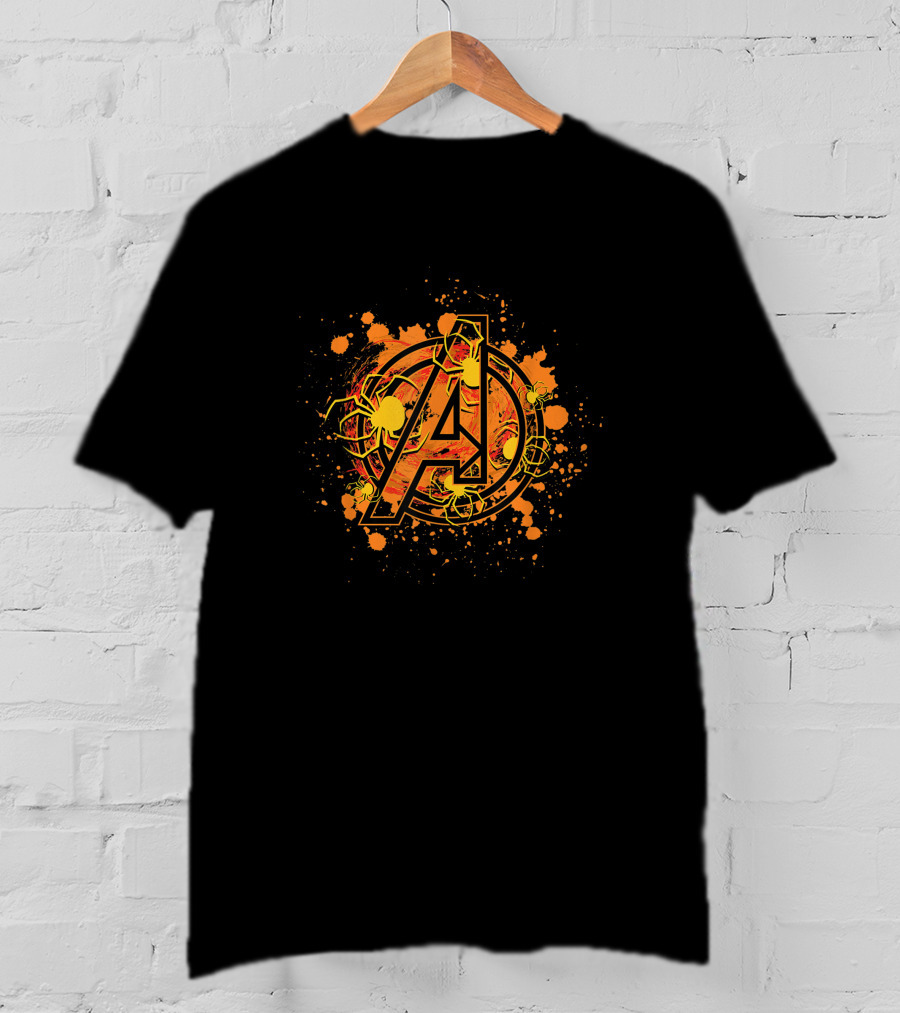 Avengers Marvel Spooky Spider Logo Halloween Burst T-Shirt