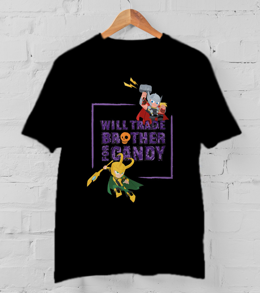 Marvel Loki And Thor Chibi Will Trade Brother For Candy T-Shirt