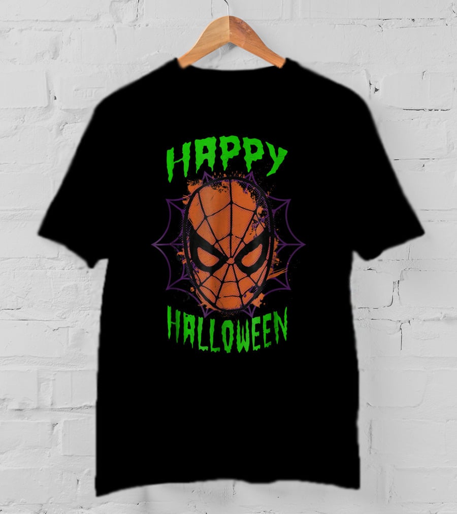 Marvel Spider Man Mask Happy Halloween T-Shirt