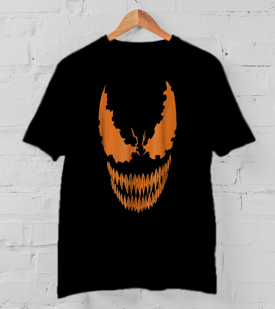 Marvel Venom Orange Face Iconic Symbiote Grin T-Shirt