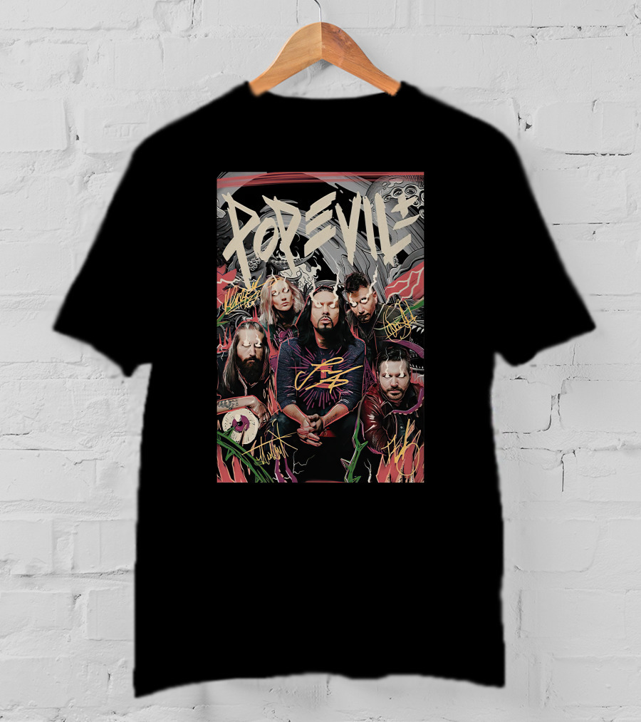 Pop Evil Band Signatures Comic T-Shirt