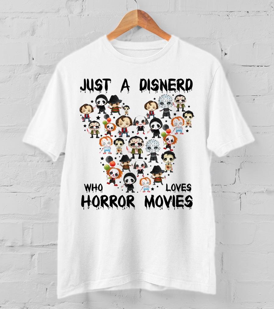 Just A Disnerd Who Loves Horror Movies Mickey Face T-Shirt