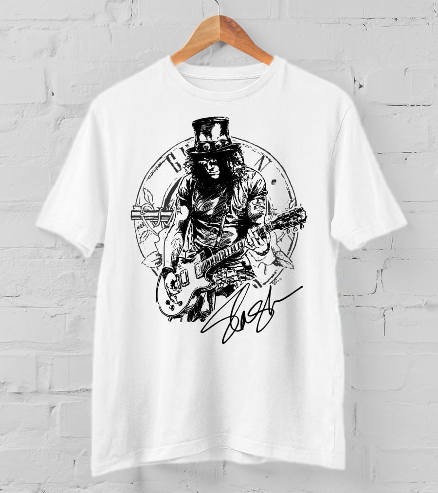 Slash Guns N' Roses Vintage Style Drawing T-Shirt