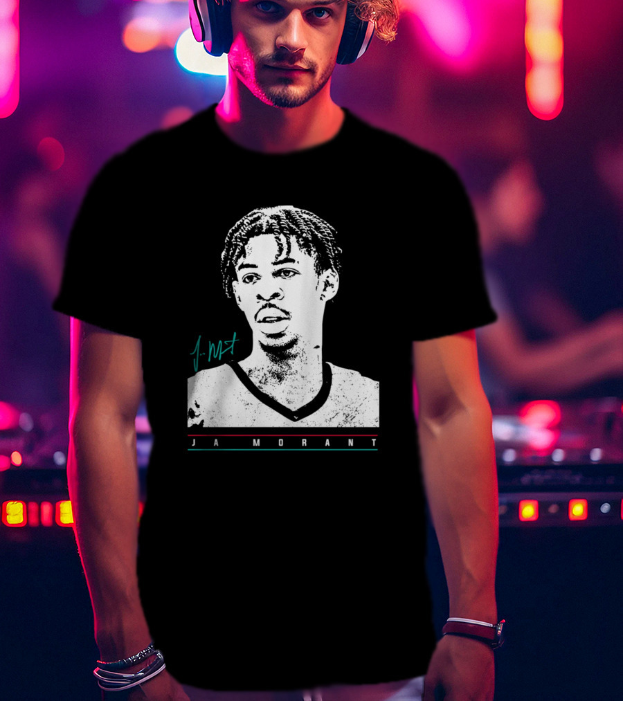 J Morant Headshot Signature JA MORANT T-Shirt