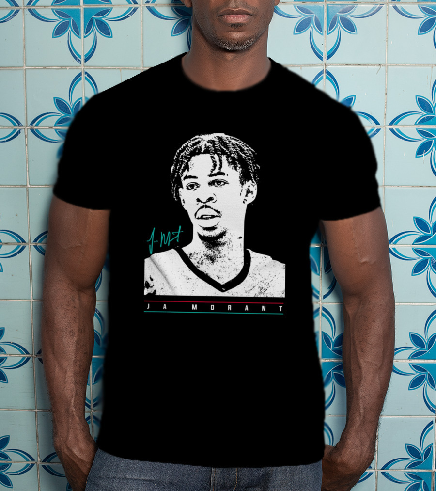 J Morant Headshot Signature JA MORANT T-Shirt