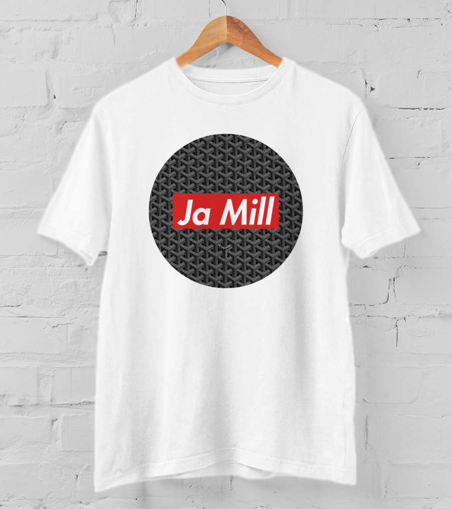 Ja Mill Red Typography On Black Patterned Circle T-Shirt