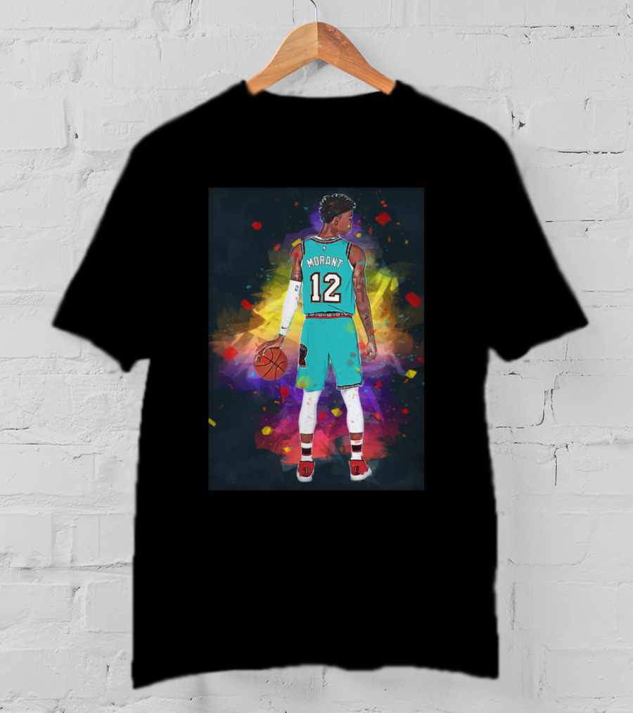 Ja Morant 12 Memphis Grizzlies Colorful Basketball T-Shirt