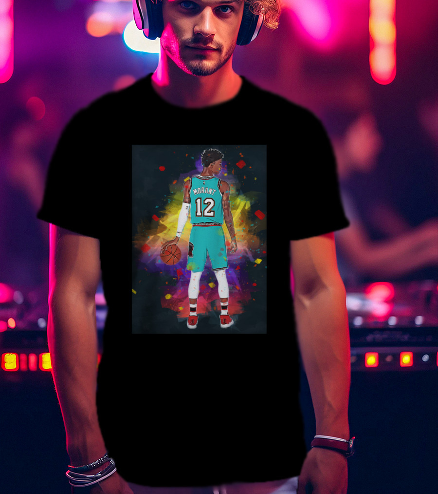 Ja Morant 12 Memphis Grizzlies Colorful Basketball T-Shirt