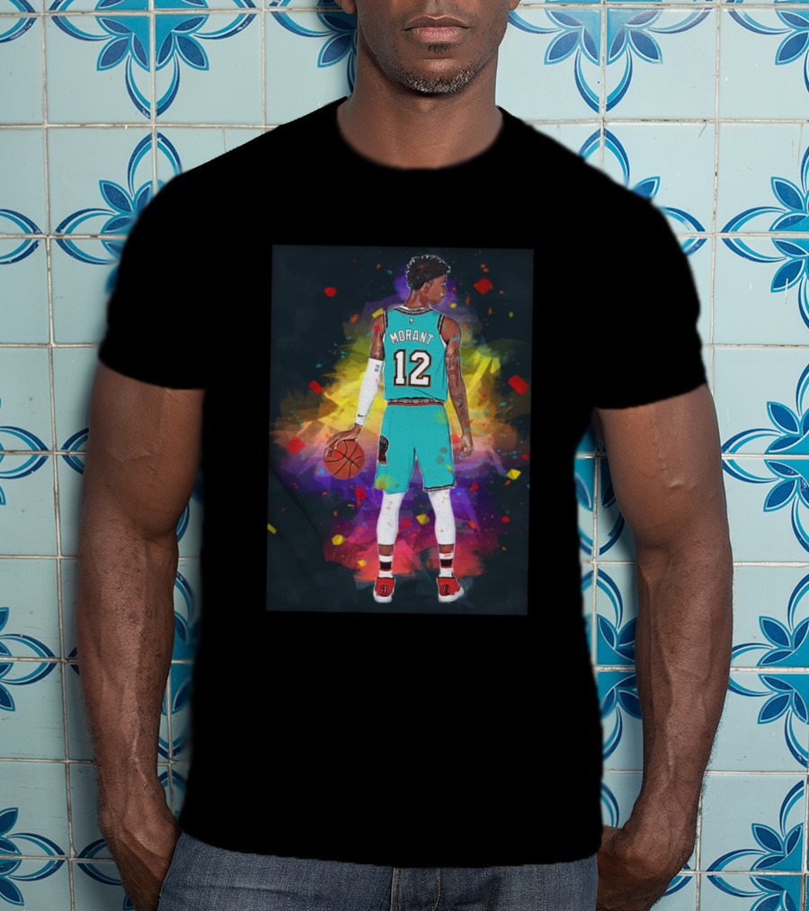 Ja Morant 12 Memphis Grizzlies Colorful Basketball T-Shirt