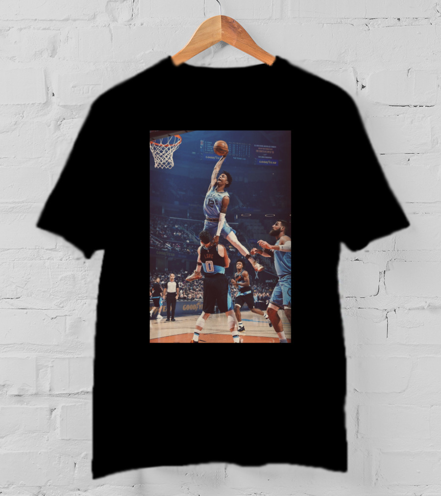 Ja Morant Dunk Over Love Basketball Action Scene T-Shirt