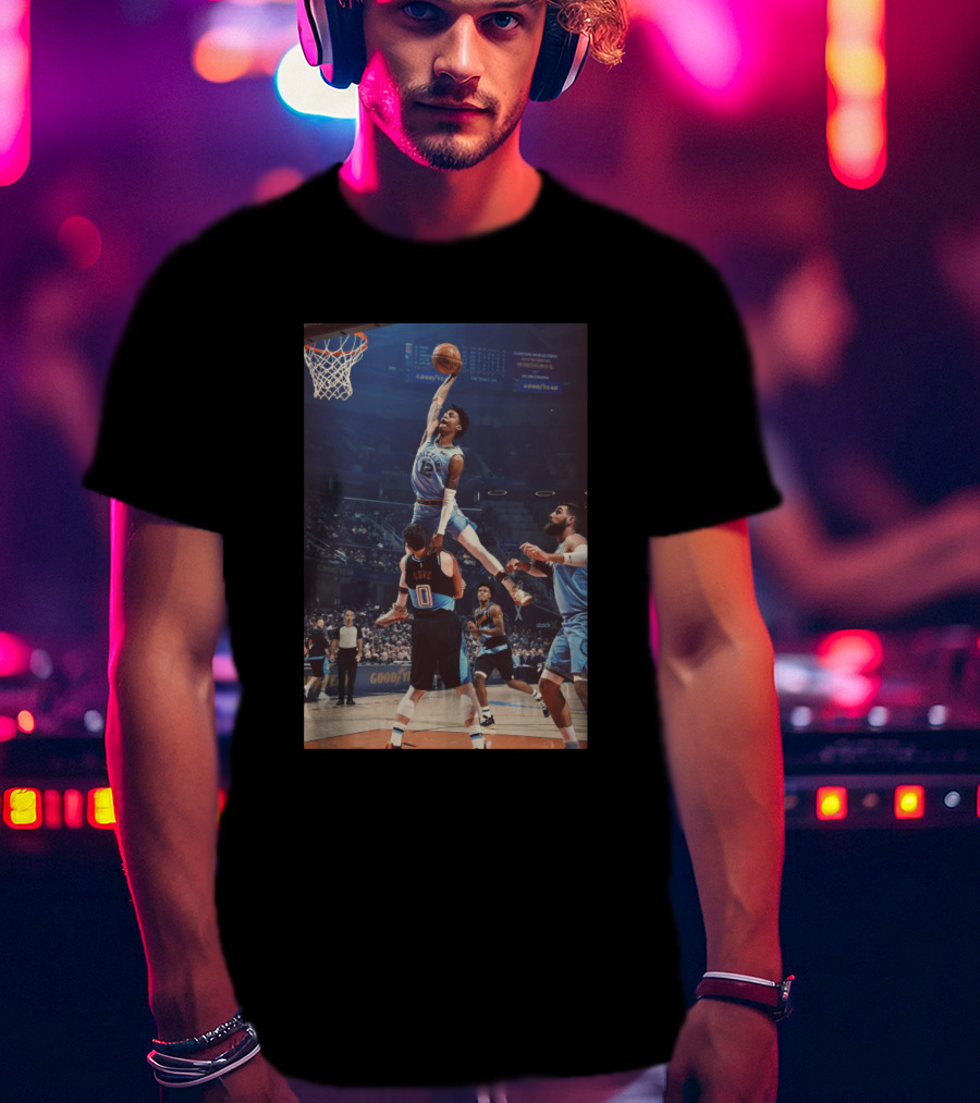 Ja Morant Dunk Over Love Basketball Action Scene T-Shirt