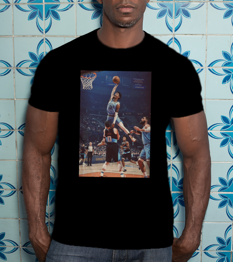 Ja Morant Dunk Over Love Basketball Action Scene T-Shirt