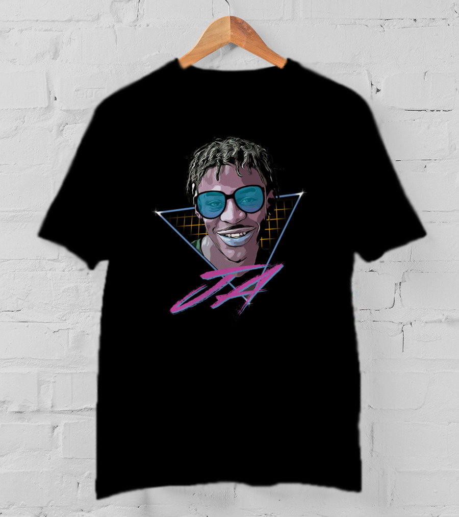 Retro JA Morant Neon Sunglasses Smile T-Shirt