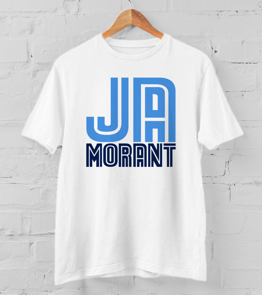Ja Morant Memphis Basketball Blue Text T-Shirt