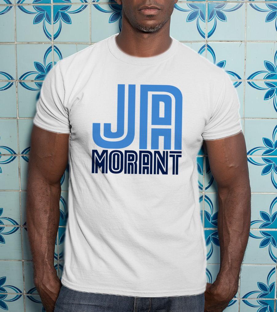 Ja Morant Memphis Basketball Blue Text T-Shirt