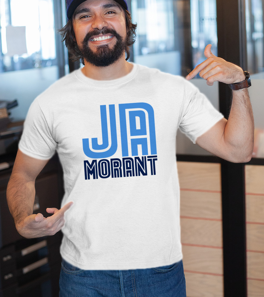 Ja Morant Memphis Basketball Blue Text T-Shirt