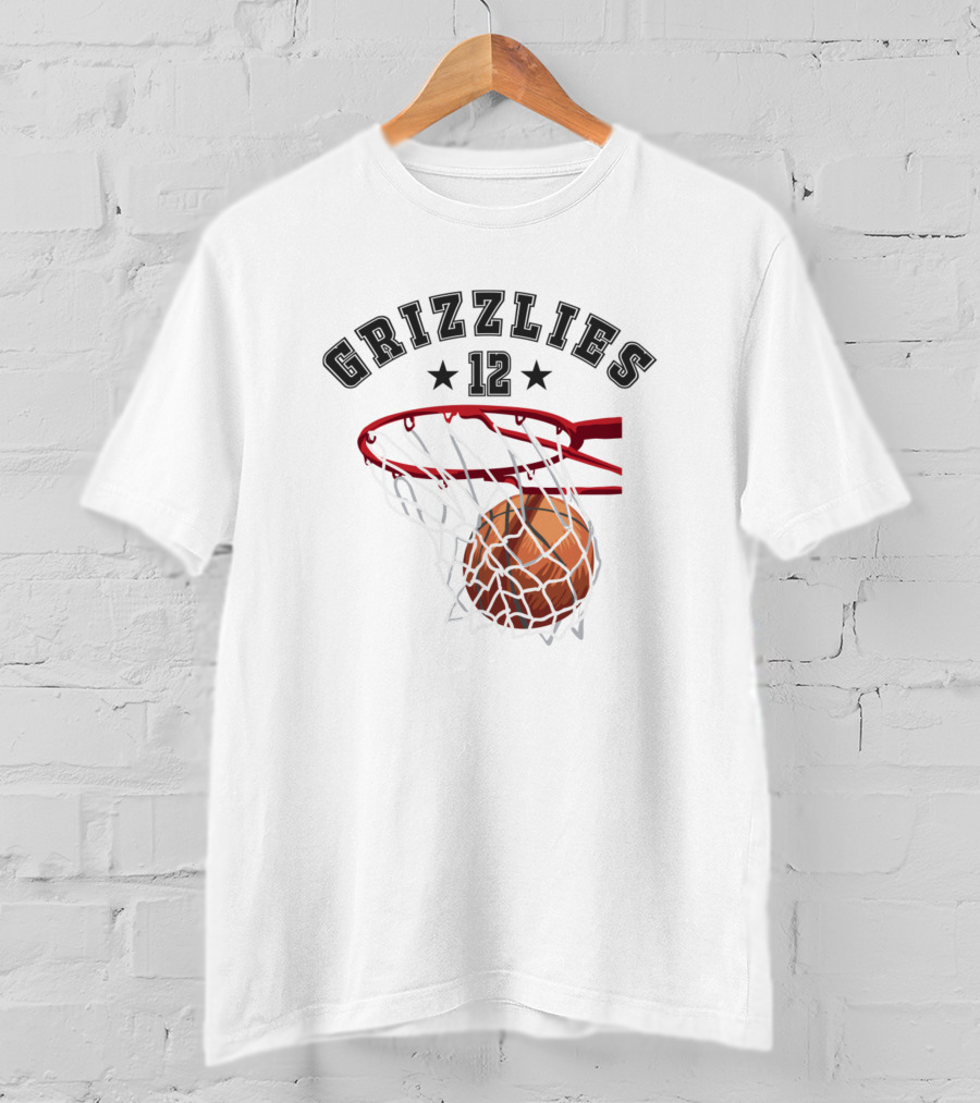 Grizzlies 12 Basketball Hoop Dunk T-Shirt