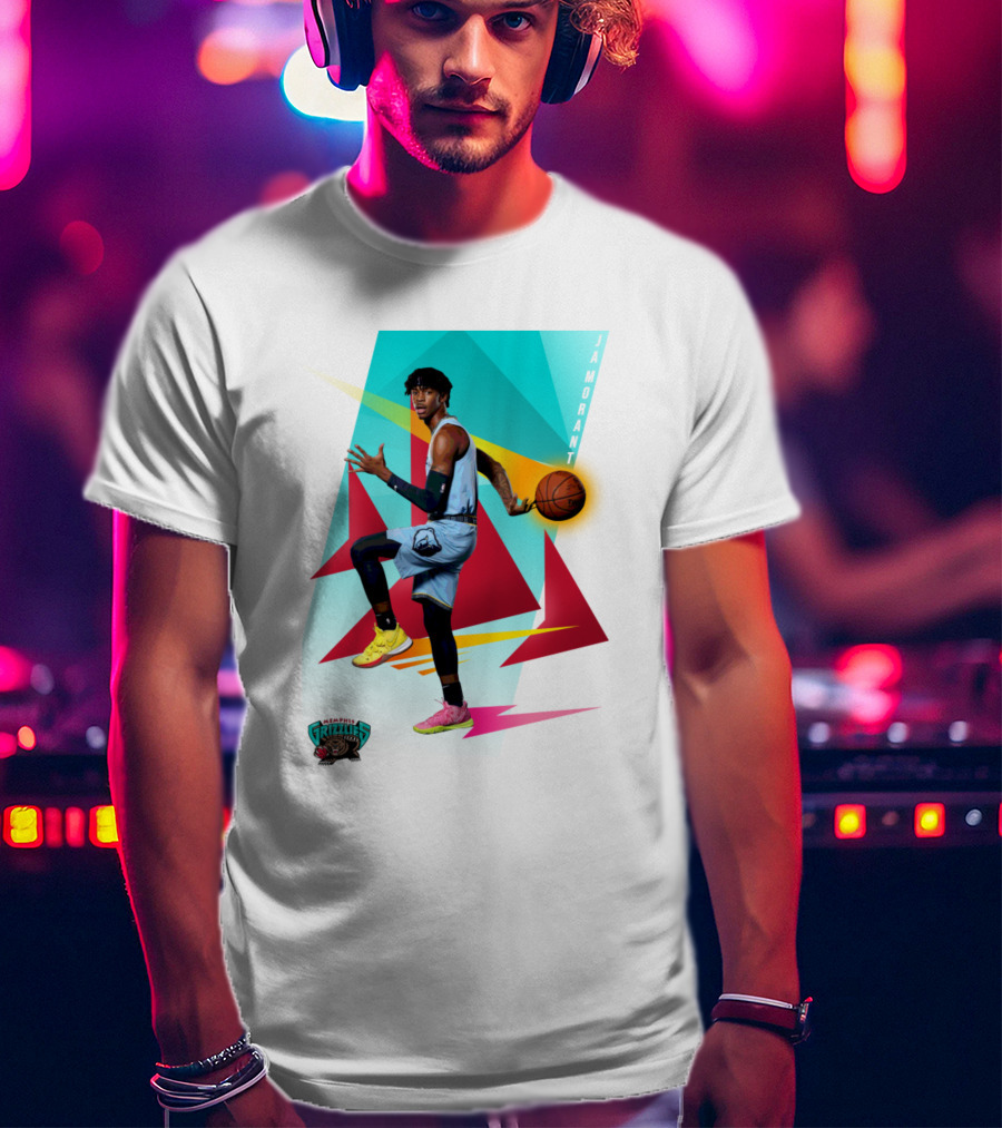 Ja Morant Memphis Grizzlies Retro Vibe Basketball Action T-Shirt