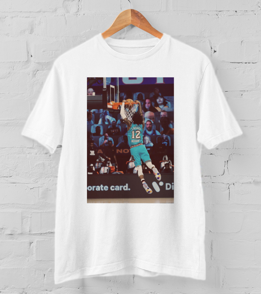 Funny Slamdunk Morant Number 12 Basketball Dunking Scene T-Shirt