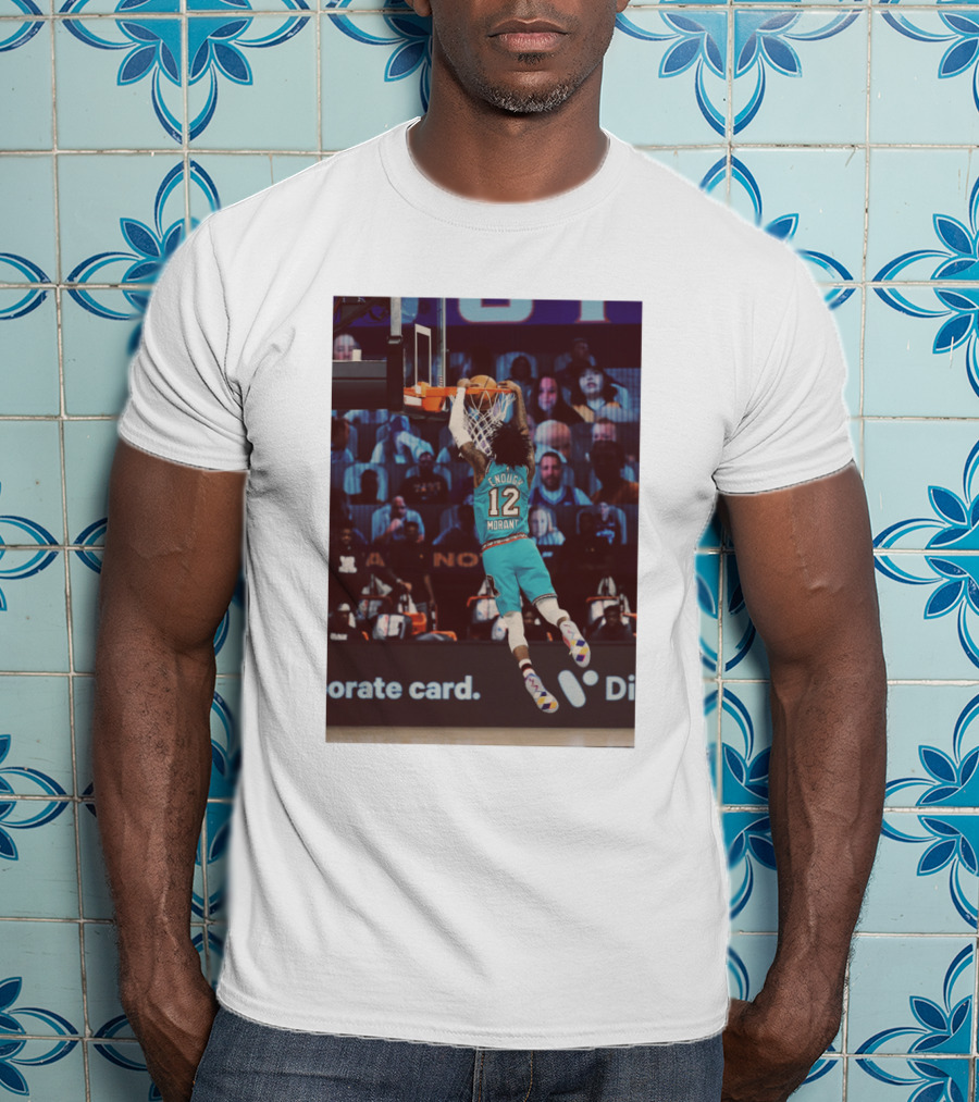 Funny Slamdunk Morant Number 12 Basketball Dunking Scene T-Shirt